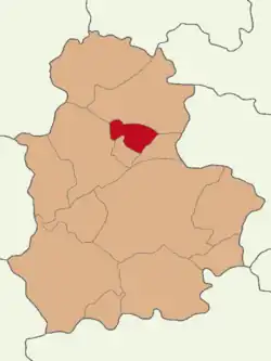 Map showing Dodurga District in Çorum Province