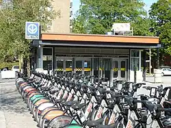 Bixi bicycle rack at the west entrance