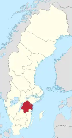 Location map of Östergötland County in Sweden