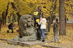The Bronze Lion statue in 2015