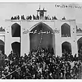 Worshippers in front of the mosque, undated
