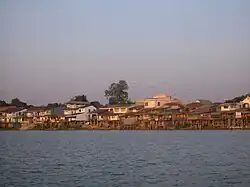 Chao Phraya River flows through Manorom community