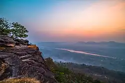 Cha Na Dai Cliff, which receives the first sunshine of the year in Thailand, overlooking the Mekong River and Laos beyond