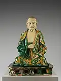 Arhat, one of the Yixian glazed pottery luohans