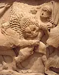 Part of one of the friezes of the Siphnian Treasury