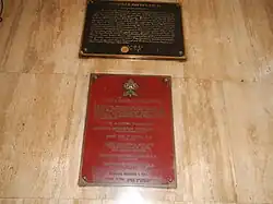 Historical plaques inside the church presenting the papal decree declaring the church as a basilica