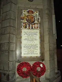 Memorial tablet to the British Empire dead of the First World War