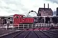 Roundhouse with turntable in use, 1963