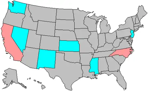 Summary of party change of U.S. House seats in the 1998 House election   6+ Democratic gain   6+ Republican gain   3–5 Democratic gain   3–5 Republican gain   1–2 Democratic gain   1–2 Republican gain   no net change