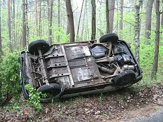 Overturned car