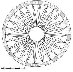 Drawing of a bronze bowl excavated from a late pre-Islamic cemetery in Amlah/al-Fuwaydah.