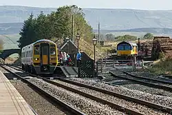 A Class 158 with a service from Leeds to Carlisle