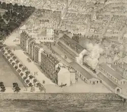 Overview of Park Square, 1850