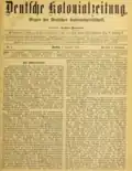 Deutsche Kolonialzeitung (newspaper), 1890, published by the society[1]