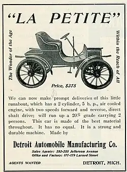 1905 La Petite automobile from Cycle and Automobile Trade Journal