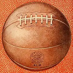 Image 22A Spalding basketball from 1922 (from History of basketball)