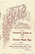 1939 AJC Craven Plate racebook front cover.