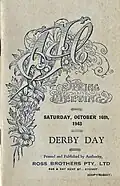1943 AJC Epsom Handicap racebook front cover