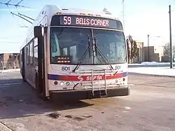 Route 59 trackless trolley en route to Bells Corner