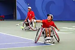 Wheelchair tennis requires agility. These Paralympic players use highly manoeuvrable chairs that can change direction very rapidly