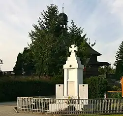 Catholic church and war memorial