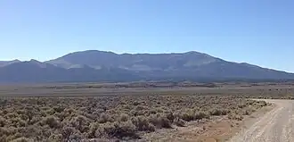 Spruce Mountain viewed from the intersection of U.S. Highway 93 and Spruce Mountain Road