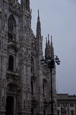 Façade buttresses at Milan Cathedral, Italy