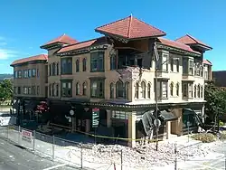 Earthquake damaged Alexandria Square building