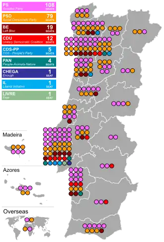 Full results by electoral district.