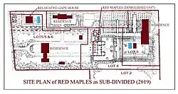 Site Plan of Red Maples as subdivided (as of 2019).