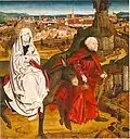 Schottenaltar-Wien showing the "Flight into Egypt", with Vienna in the background, c. 1400