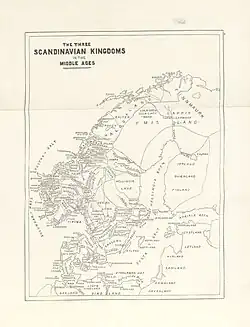 maps of the three Scandinavian countries before 1000