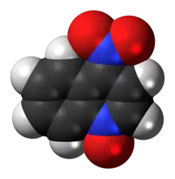 Space-filling model of the 4-nitroquinoline 1-oxide molecule