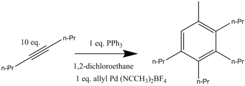 Scheme 12: Palladium catalyzed reaction with 4-octyne
