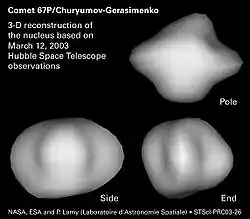 A reconstruction of the nucleus's shape based on Hubble observations in 2003