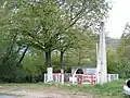The memorial commemorating all those that were hanged in Kladorrachi on 9 August 1943