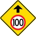 (MR-WDAD-2) Speed Limit Ahead (100 km/h) (used in Western Australia)