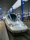 Talgo 350 train (Renfe Class 102) at Lleida Pirineus station