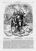 Nast dramatized Ulysses S. Grant as a victorious knight stamping out corruption and fraud.[g]