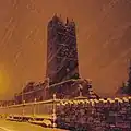 The abbey in the snow