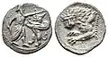 Achaemenid Stater coin minted in Clicia with the legend of Shahriar and Lion; 340 B.C.