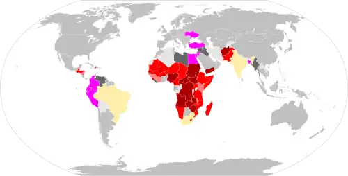 Map showing acute food insecurity forecasts for 2020