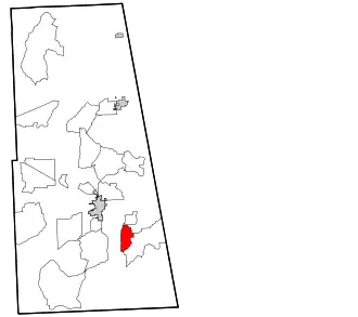 Location within Adair County and the state of Oklahoma