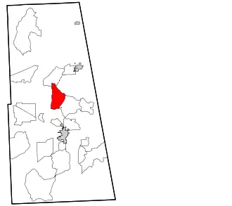Location within Adair County and the state of Oklahoma
