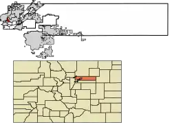 Location of the City of Federal Heights in Adams County, Colorado.
