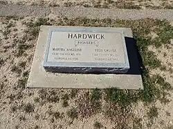 Graves of Felix Grunde Hardwick (1831–1908) and his wife Martha Angeline Hardwick (1831–1896)