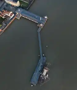 Aerial of Gravesend Town Pier on the River Thames