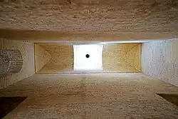 A rooftop which includes a dome of the Madrasa.