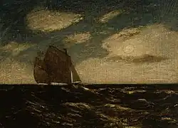 Albert Pinkham, Ryder Moonlight on the Sea (1884)