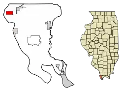 Location of East Cape Girardeau in Illinois